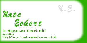mate eckert business card